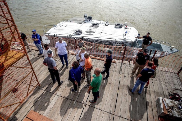 The UNFCCC mission alongside technicians from the federal and state governments visit the port of Outeiro - Credit: Rafael Neddermeyer / COP30 Amazônia