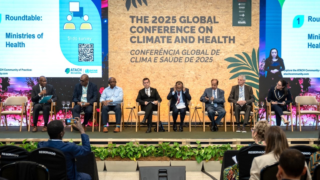 Integration of health into Nationally Determined Contributions was a key topic on the second day of the 2025 Global Conference on Climate and Health. — Image: Zeca Miranda / SVSA/MS