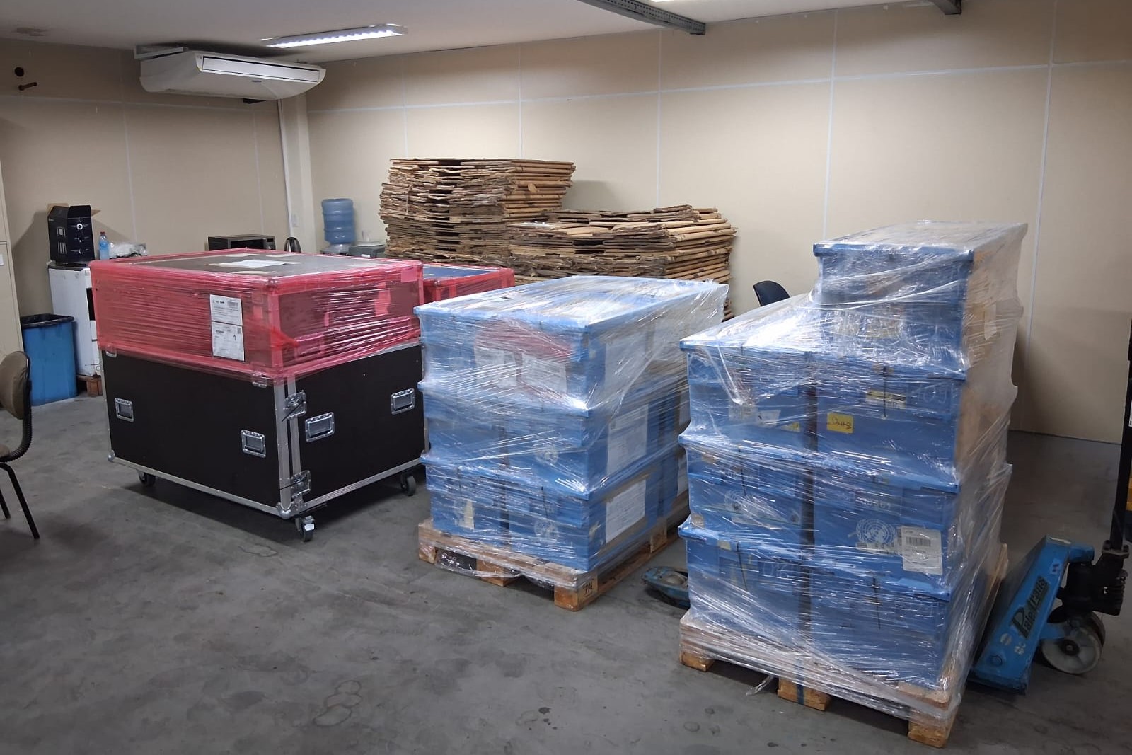 El primer envío de materiales de la CMNUCC llegó a la Zona Azul a comienzos de mes. Foto: Divulgación/Correios