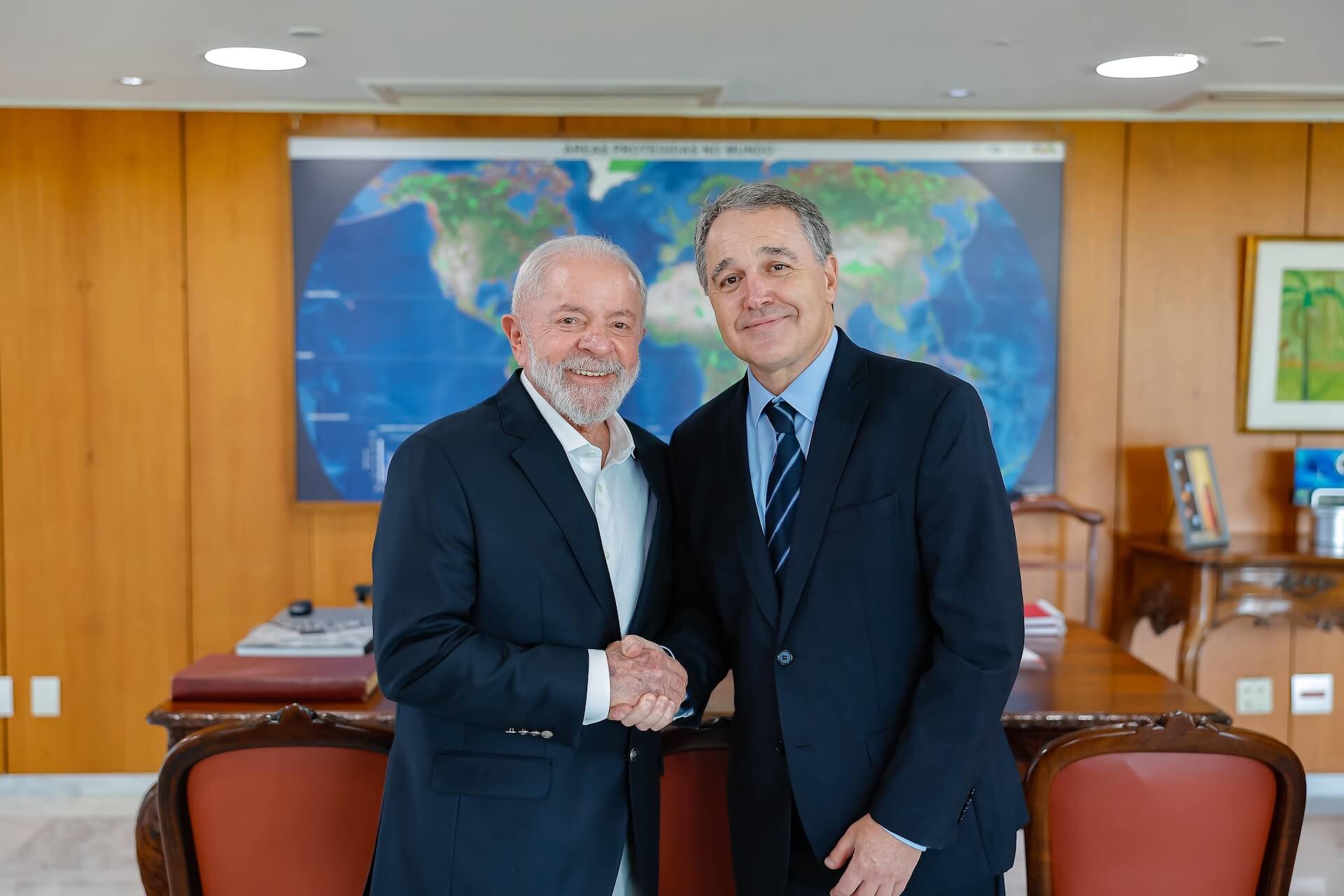 Presidente Luiz Inácio Lula da Silva y Dan Ioschpe, Campeón de Alto Nivel de la COP30 | Foto: Ricardo Stuckert/PR