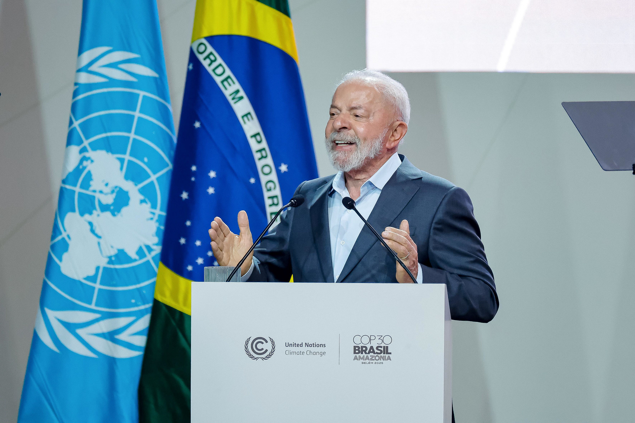 En la apertura de la COP30, Lula afirmó que Brasil quiere inspirar al mundo para que los compromisos se conviertan en acciones concretas. Foto: Ricardo Stuckert / PR