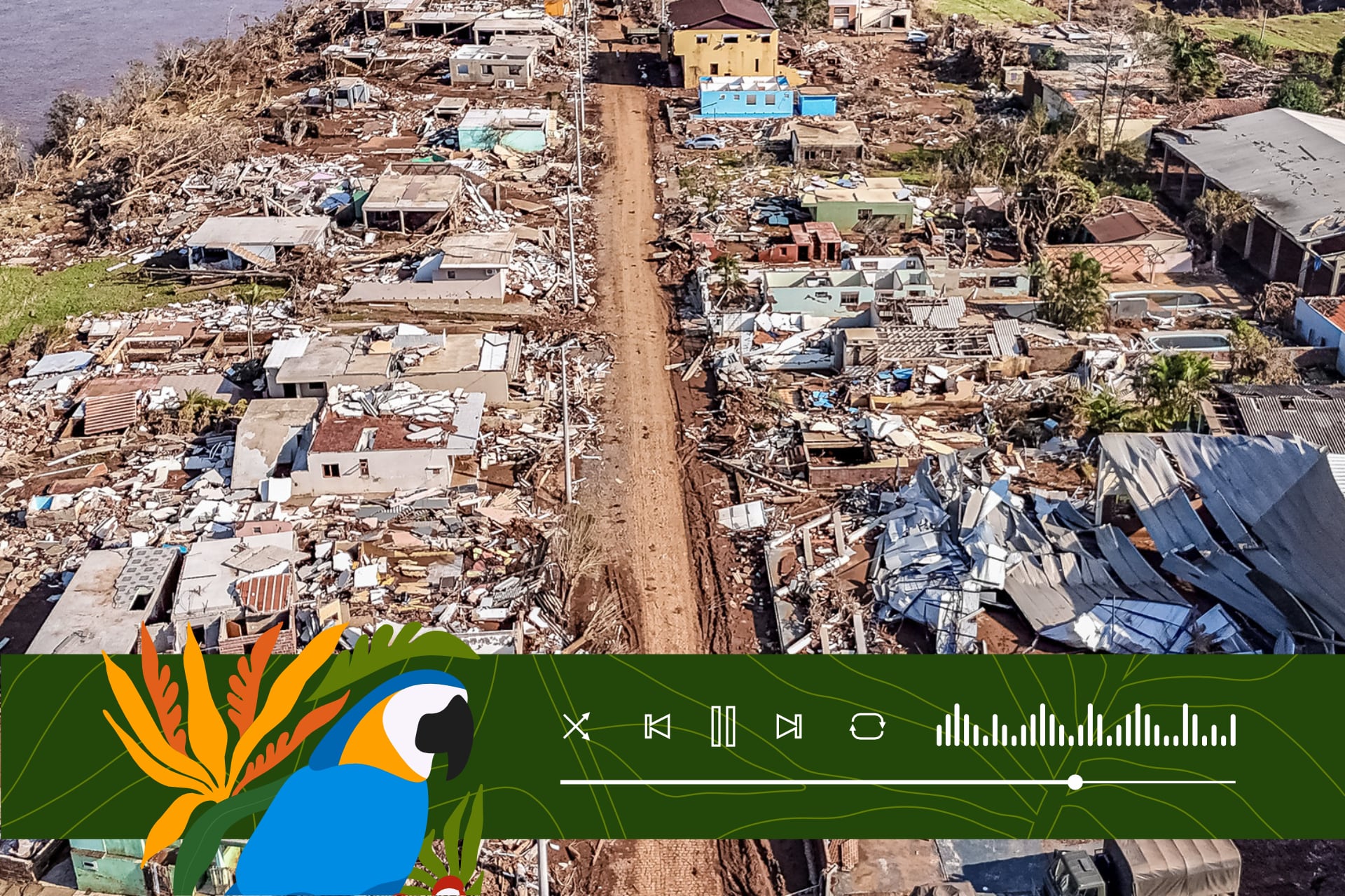 Imagem da devastação do bairro Navegantes, em Arroio do Meio - RS | Foto: Ricardo Stuckert/PR