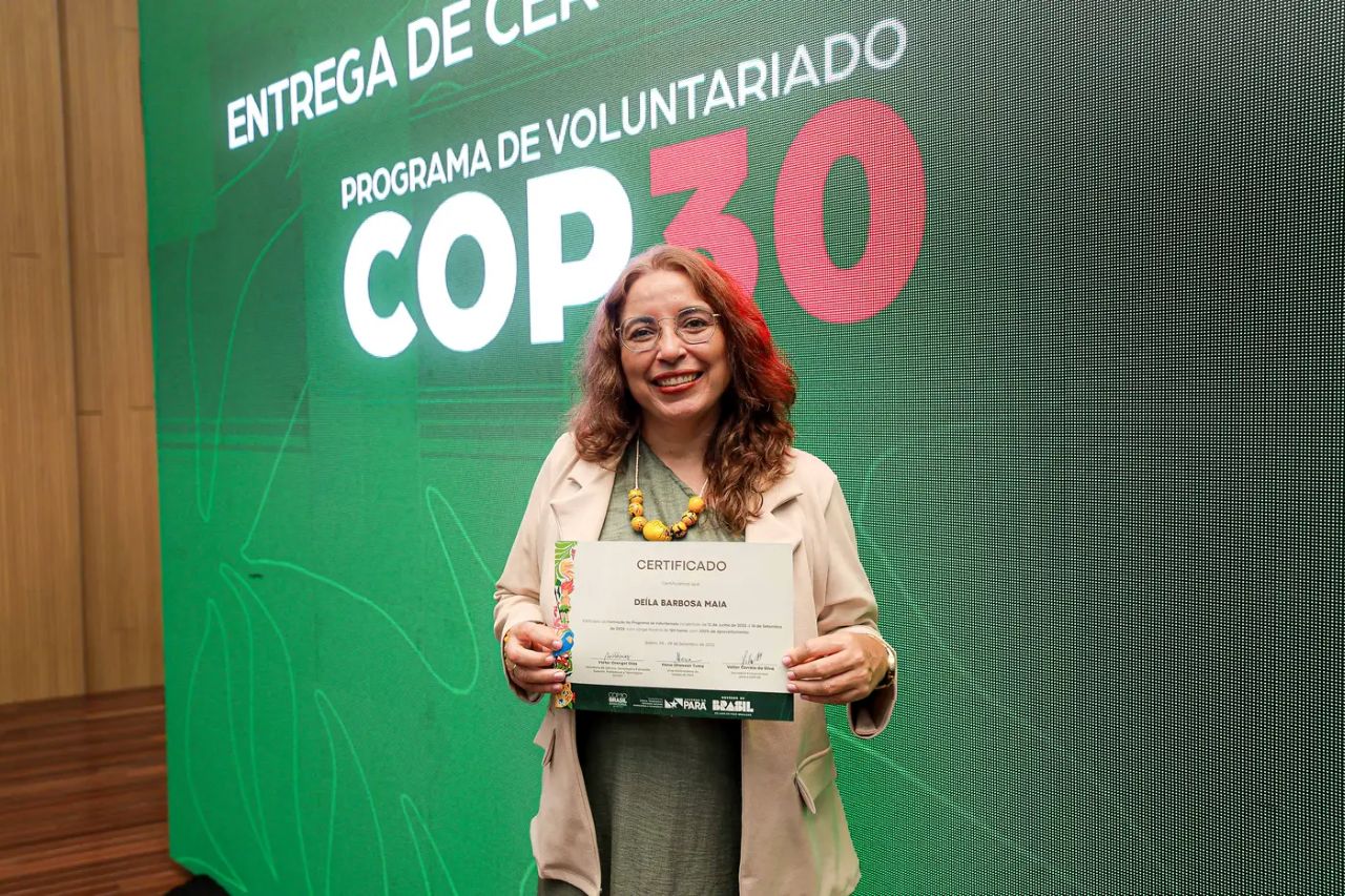 Durante la ceremonia, Flávia Castelhano destacó la planificación estratégica para la actuación de los voluntarios. Foto: Bruno Cruz / Ag. Pará