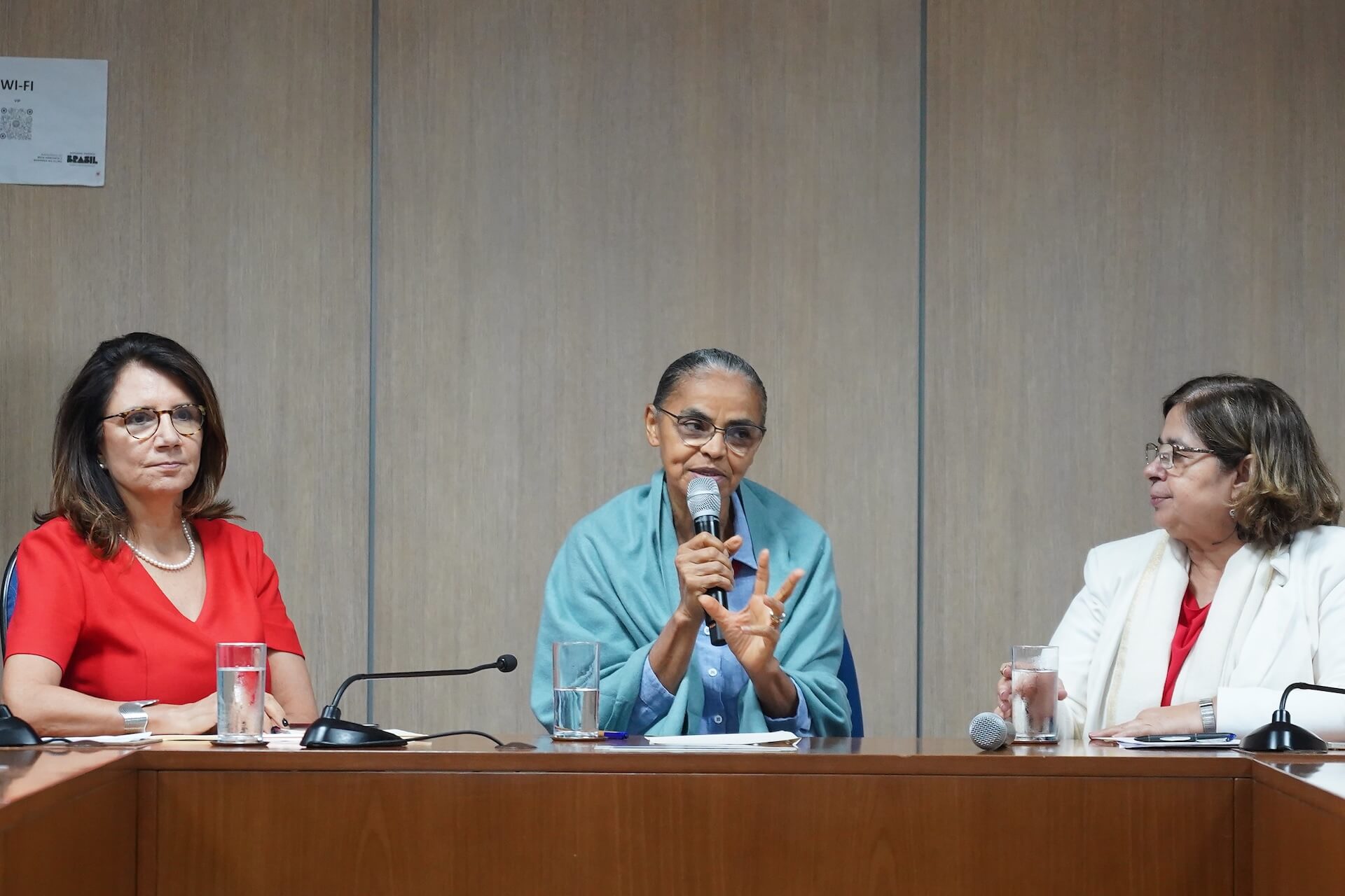 COP30 CEO, Ana Toni; Brazilian ministers Marina Silva, for the Ministry of Environment and Climate Change, and Cida Gonçalves, for the Ministry of Women | Photo: Rogério Cassimiro/MMA