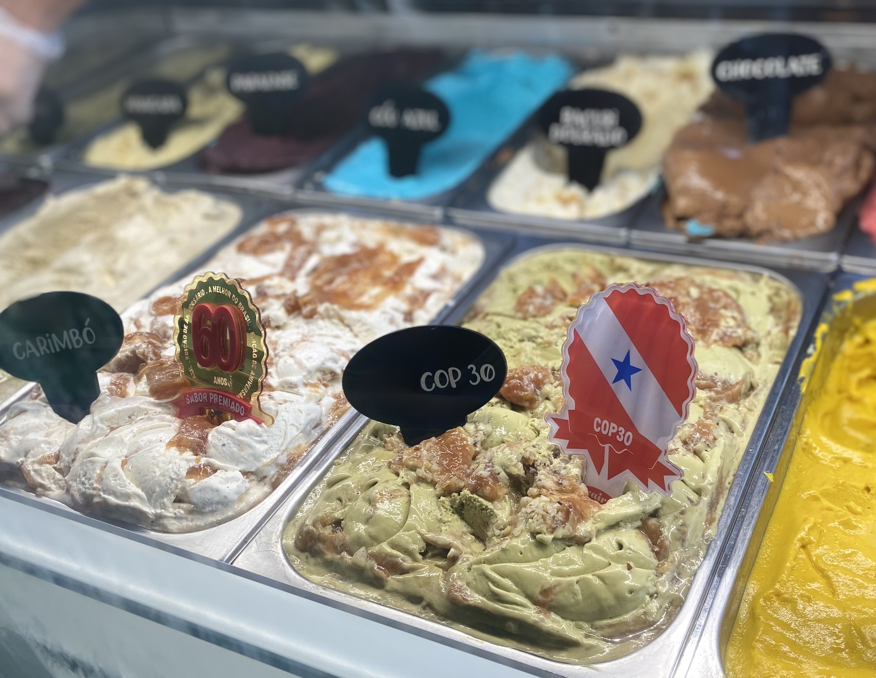 Já o outro tem como lema unir o que vem de fora com o local, por isso, tem como ingredientes o pistache (Oriente Médio), a castanha-do-pará e o cupuaçu (amazônicos). Foto: Mayara Souto / COP30