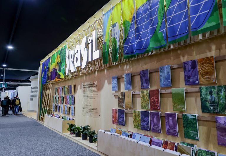 Pavilhão do Brasil na COP29, em Baku, no Azerbaijão. - Foto: Fernando Donasci/MMA