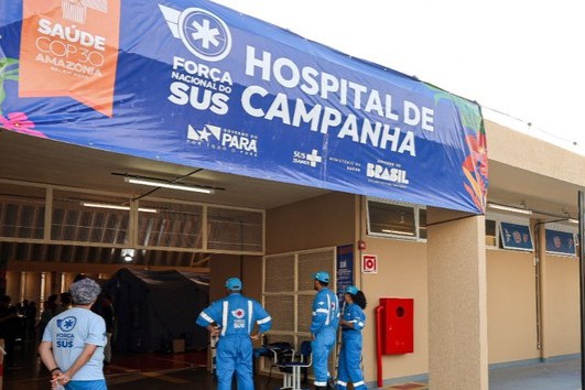 Hospital de Campanha atende população e visitantes durante a COP30. Foto: Secretaria de Estado da Saúde do Pará
