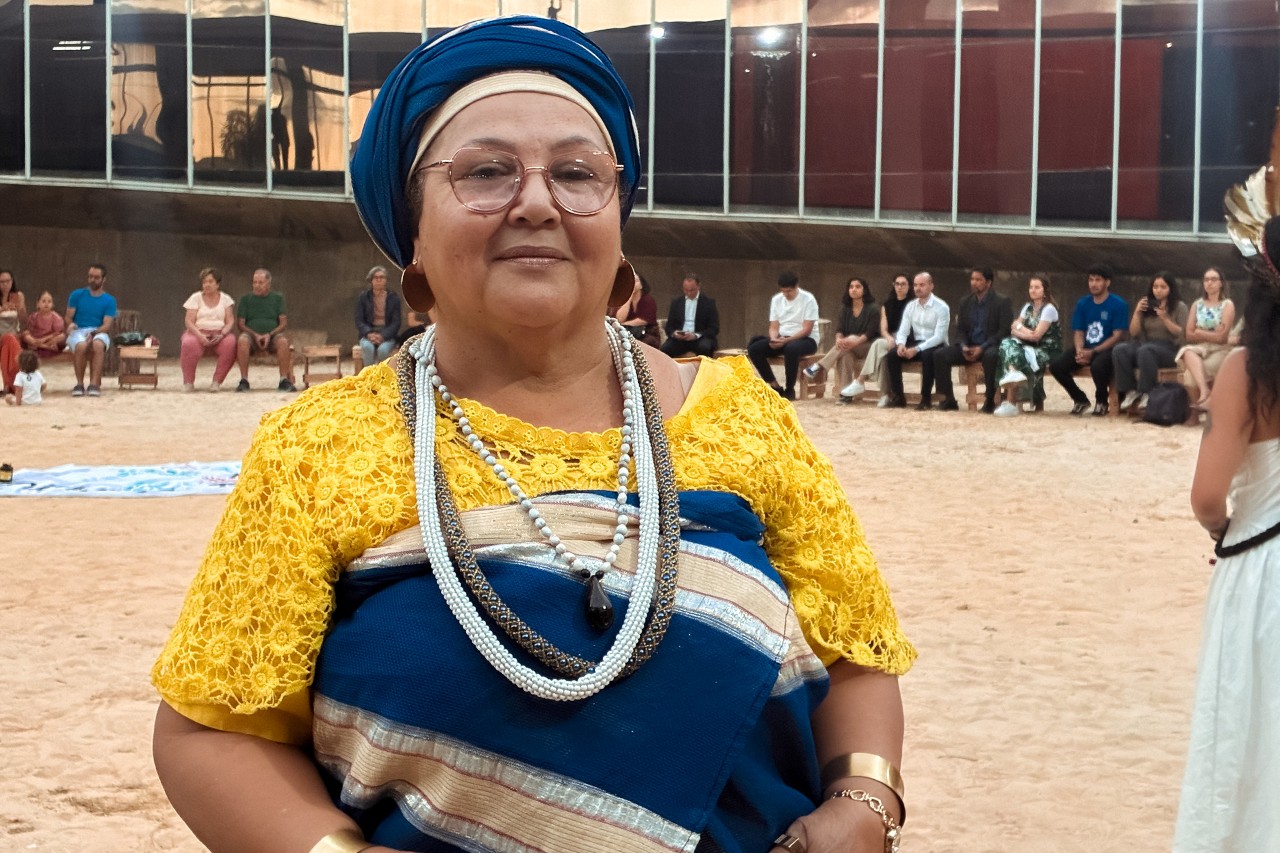 Mother Cícera of Oshun stated that Umbanda’s deities are linked to elements of nature. Image: Gabriel Della Giustina / COP30